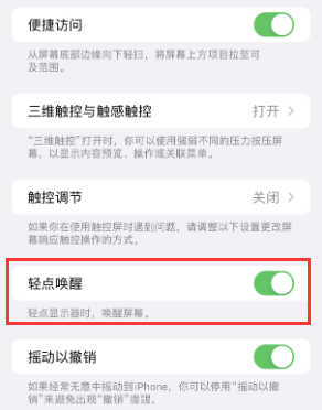 衢江苹果授权维修站分享iPhone轻点无法唤醒怎么办 